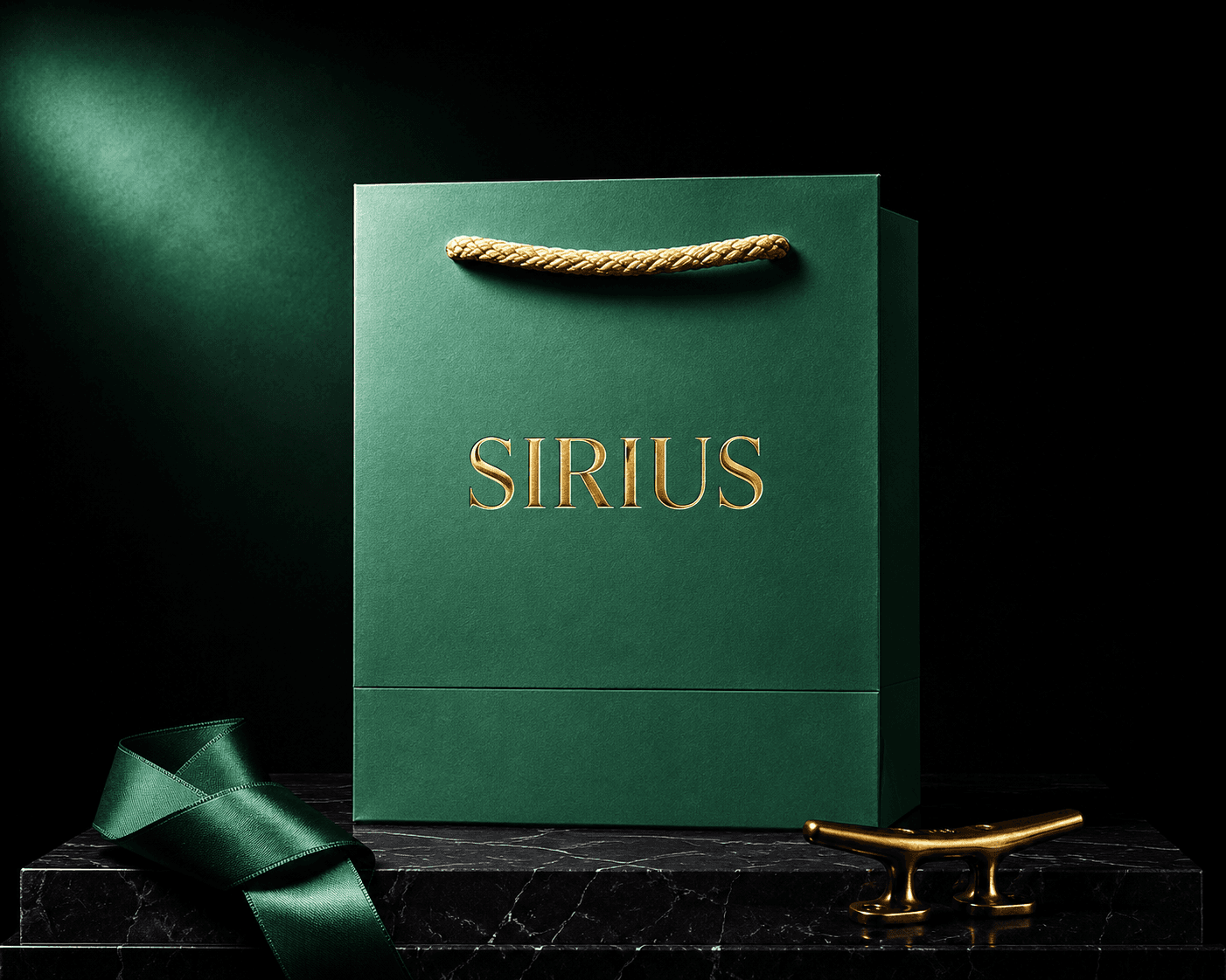 Sirius Ambalaj Yeşil Gold Yazılı Kuyumcu Çantası