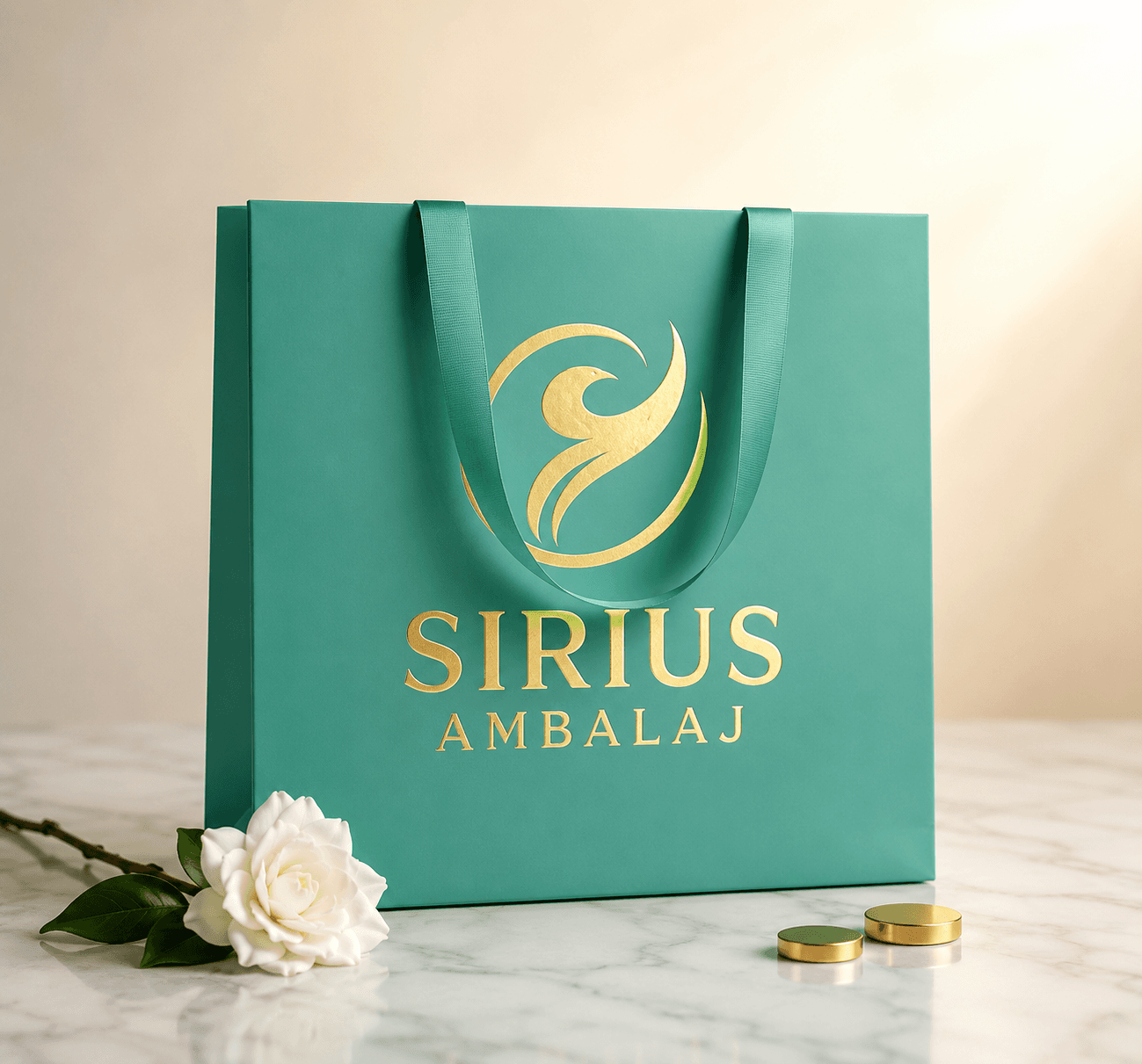 Sirius Ambalaj Teal Anka Logolu Kuyumcu Çantası