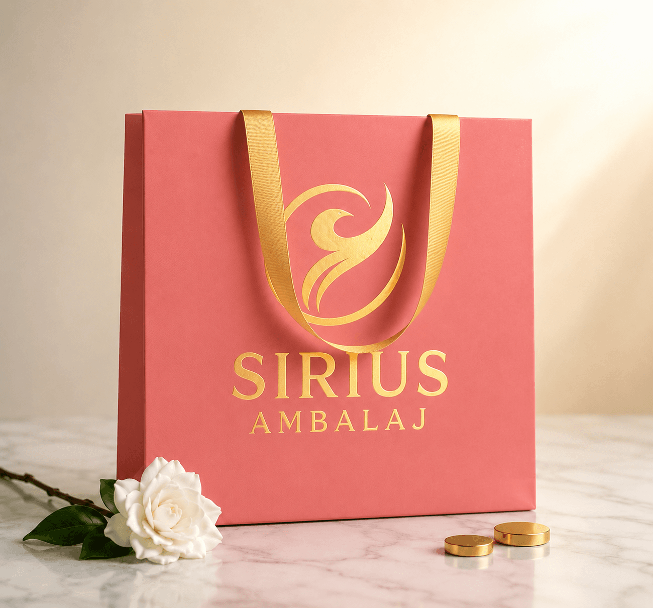 Sirius Ambalaj Rose Gold Alışveriş Çantası