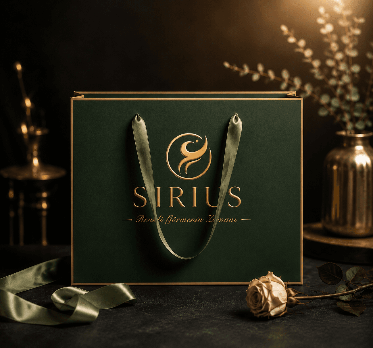 Sirius Ambalaj Yeşil Gold Optik Çantası
