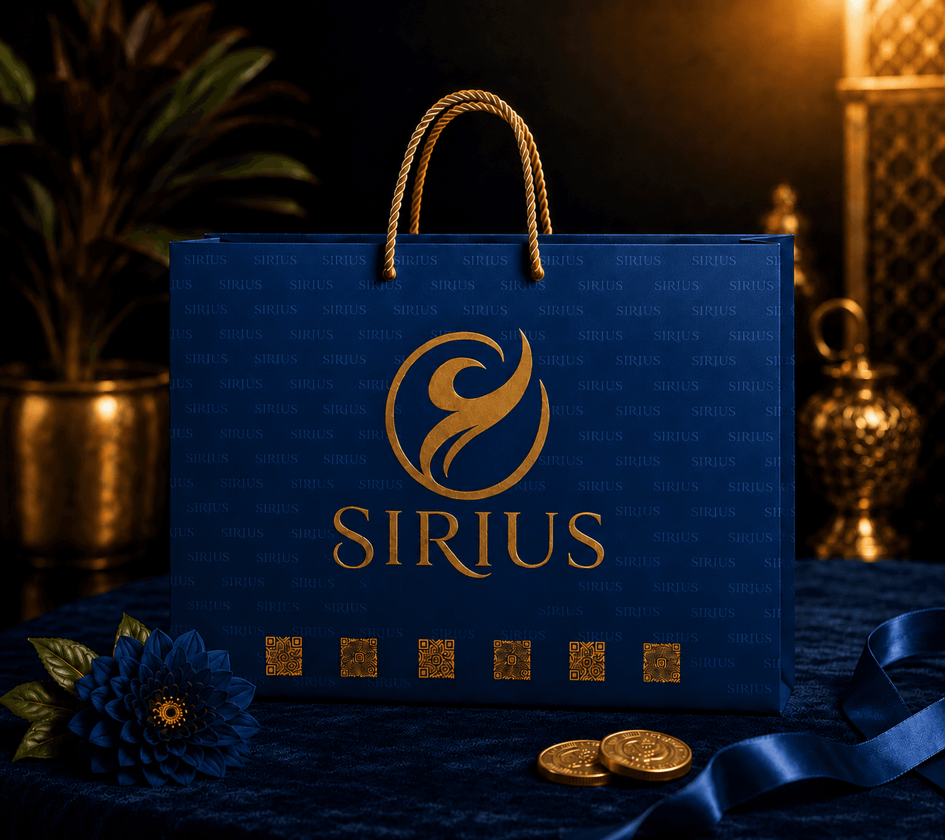 Sirius Ambalaj Lacivert QR Kodlu Butik Çantası