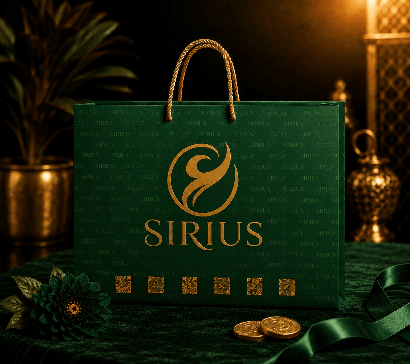 Sirius Ambalaj Yeşil QR Kodlu Butik Çantası