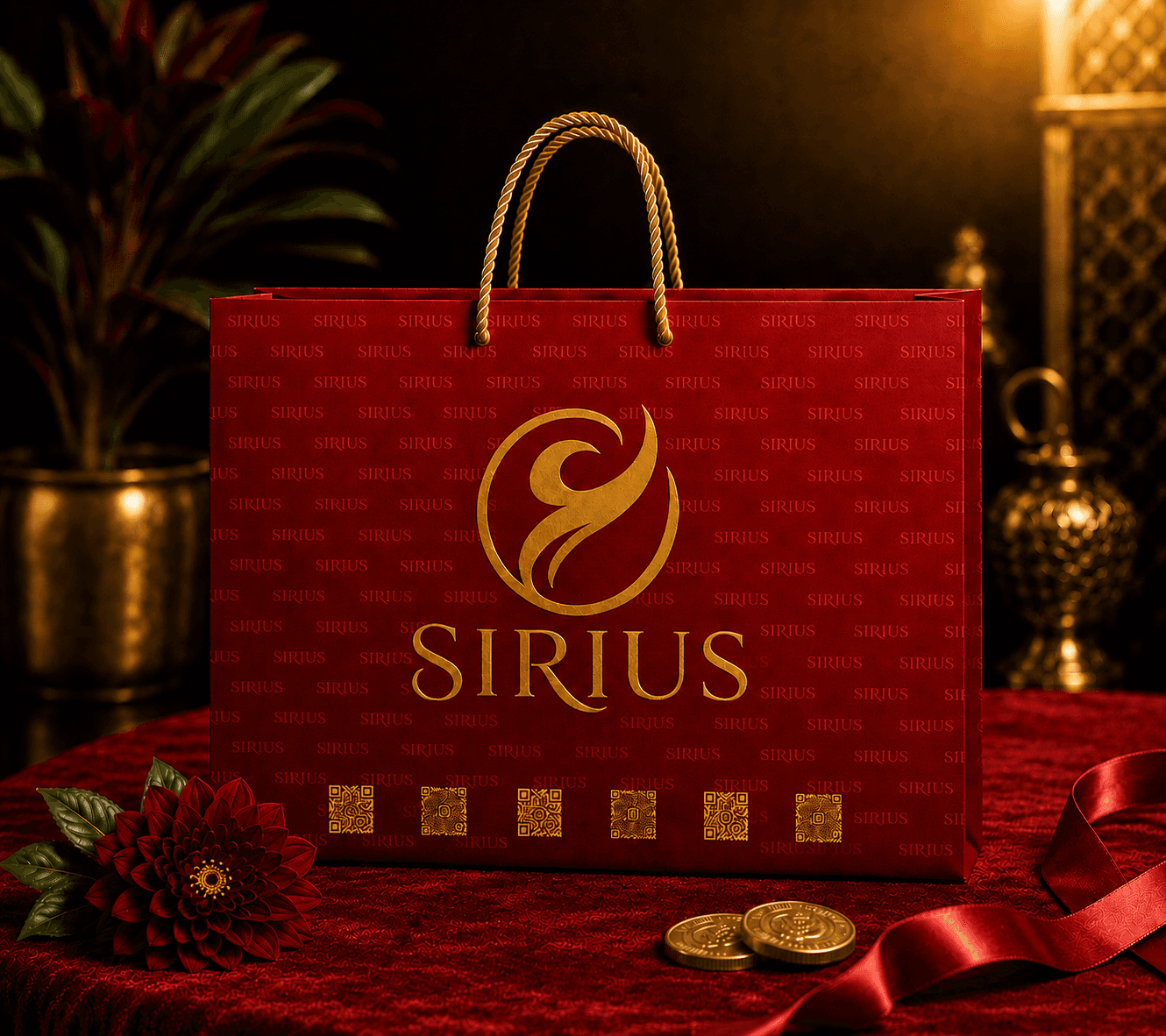 Sirius Ambalaj Kırmızı QR Kodlu Butik Çantası
